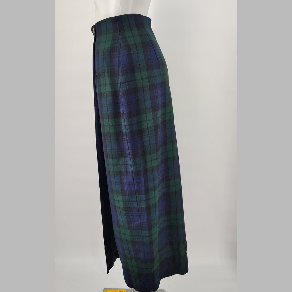 Vintage Lauren Ralph Lauren Blackwatch Wool Skirt USA 8 Plaid Midi Wrap - Picture 3 of 15